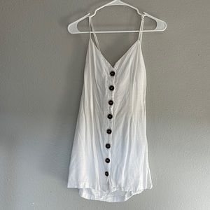 White button up open back with tie dress